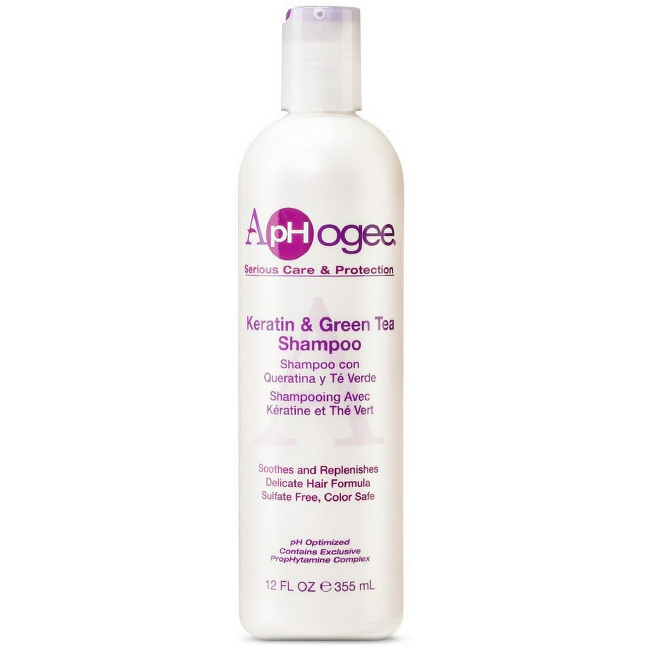Aphogee Keratin and Green Tea Hair Shampoo with Delicate Hair Formula, 12 Oz